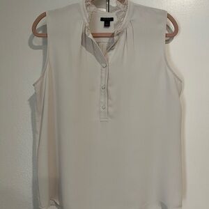 Ann Taylor Ivory Sleeveless Blouse